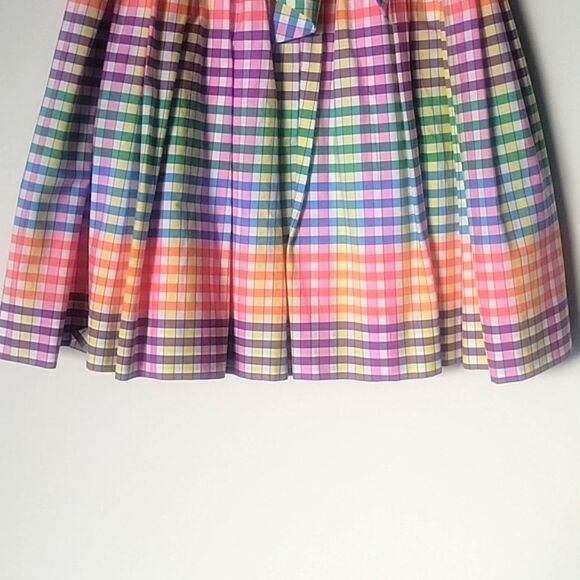 NWT J Crew 0 Bow Tie Coquette Pleated Preppy Midi Full Skirt Gingham Retro 60s - Picture 3 of 16